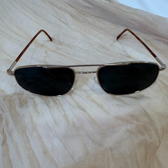 Tuscany Small Oval Aviator Smoke Gray Tinted Sunglasses SG24 - Picture 2 of 7